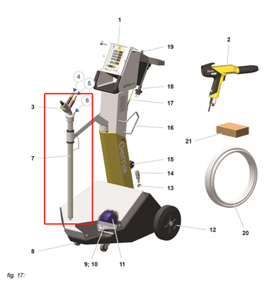 1009679 Apparecchiature di rivestimento Ricambi Fluidizzante / Unità di aspirazione Optiflex Pro B