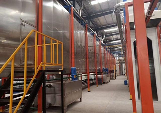 Equipaggiamento di pretrattamento della superficie della linea di rivestimento in polvere elettrostatica in galleria sospesa
