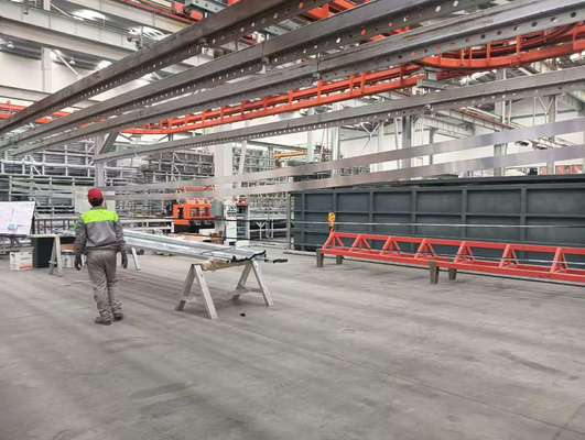 Linea di rivestimento in polvere del sistema di trasportatore senza potenza a profilo orizzontale in alluminio