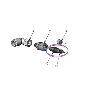Nozzolo della pompa di alimentazione in polvere in acciaio inossidabile di seconda generazione 1600595 Flusso d'aria Parti di ricambio per la macchina di rivestimento in polvere OEM Supporto