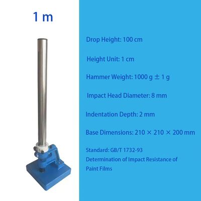 Testatore di impatto della pellicola di vernice / testatore di impatto del martello a caduta - Testatore di resistenza all'impatto della vernice per rivestimento metallico (Gb/T 1732)