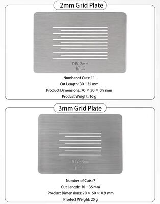 Kit completo per test di adesione a taglio incrociato con taglierina a griglia da 1 mm, piastra guida e strumenti