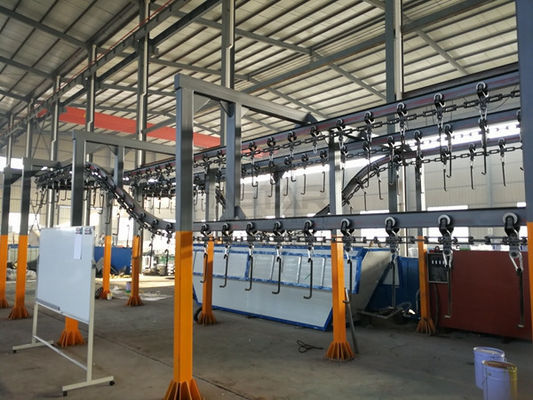 Linea di rivestimento elettrostatica della polvere di economia di spazio linea d'attaccatura del trasportatore