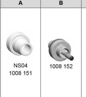 1008151 Ugello per pistola a polvere NS04 Round per GM03 GA03