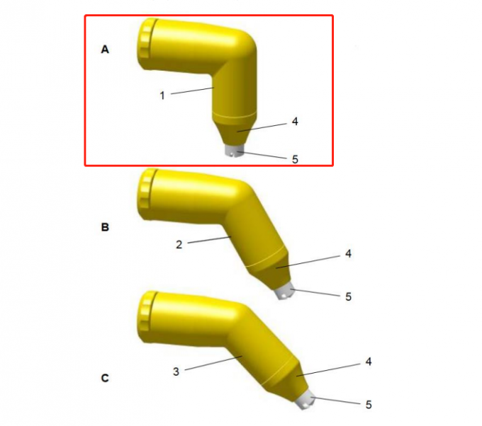 1009139 PA03 Corpo ad angolo di 90 gradi ugello completo ugello di Ga03 Ricambi di rivestimento in polvere 2