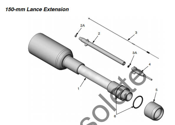 1093605 300 mm Encore Powder Coating Gun Custom OEM Support Superficie lucidata Estensione della lancia 3