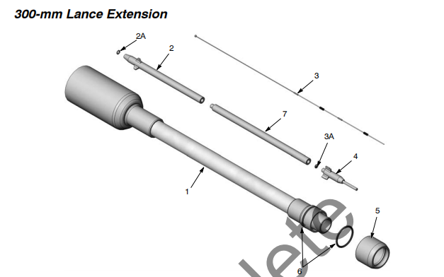 1093605 300 mm Encore Powder Coating Gun Custom OEM Support Superficie lucidata Estensione della lancia 4